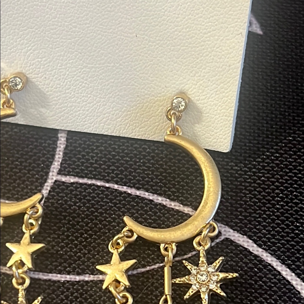 Free People Gold Star Dangle Earrings - Picture 3 of 5